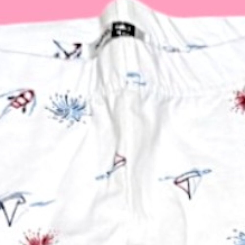 Pepco Full length Soft Cotton leggings Skinny Fit stretchy White Sailboats NWOT - Picture 6 of 6